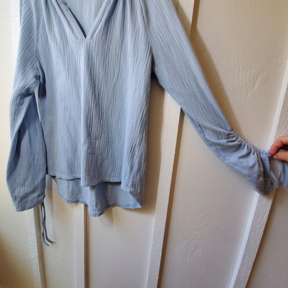 Lucky Brand Light Blue Peasant Blouse Boho - Picture 6 of 11